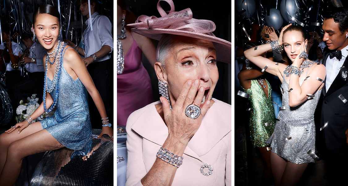 Guests and couple at party wearing Swarovski pieces