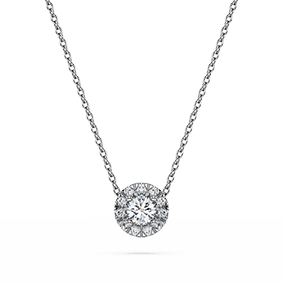 Eternity halo solitaire pendant, Lab-grown diamonds 0.23 ct tw, Round shape, Sterling silver