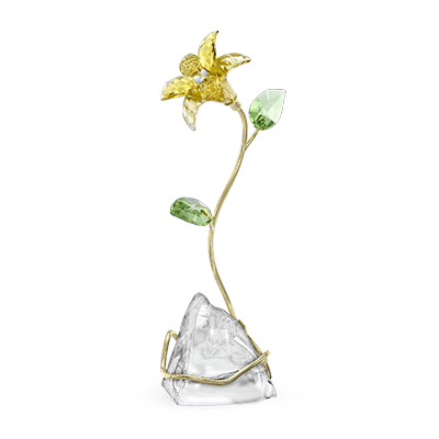 Swarovski Florere Lily with Swarovski earrings hanging on it