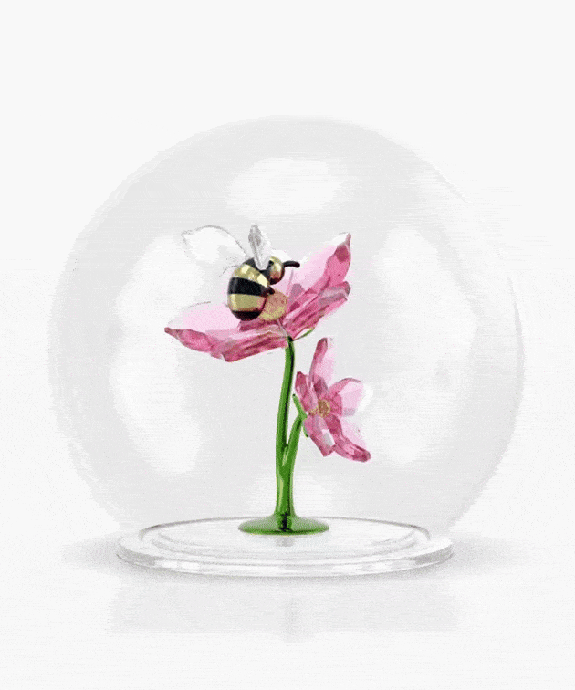 Idyllia Glass Ball Bee and Flowers