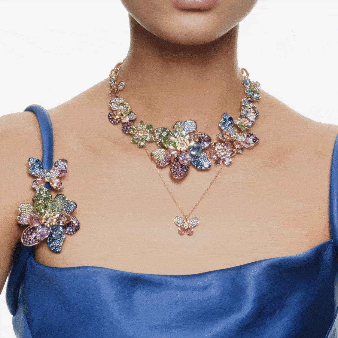 Model wearing Swarovski jewellery