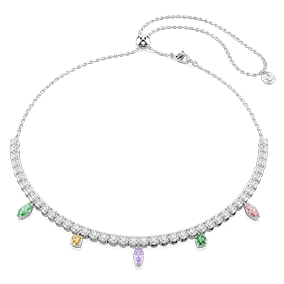 N&aacute;hrdeln&iacute;k Tennis Ariana Grande x Swarovski, různ&eacute; v&yacute;brusy, v&iacute;cebarevn&yacute;, pokoveno rhodiem