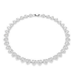 Naszyjnik Ariana Grande x Swarovski, Szlify różnorodne, Serce, Biały, Powłoka z rodu