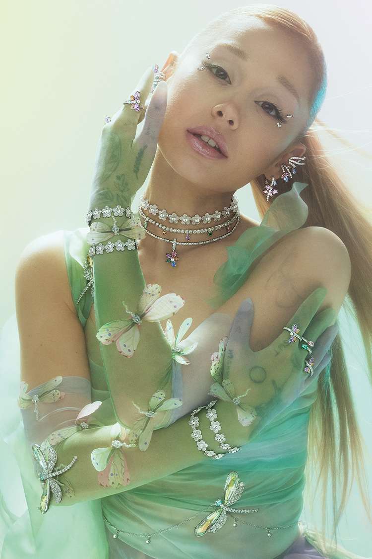 Ariana Grande wearing Swarovski necklace Capsule collection
