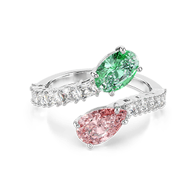 Otwarty pierścionek Ariana Grande x Swarovski, Szlify różnorodne, Różnokolorowy, Powłoka z rodu