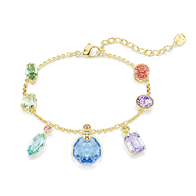 Bransoletka Gema, Szlify różnorodne, Różnokolorowa, Powłoka w odcieniu złota <br />