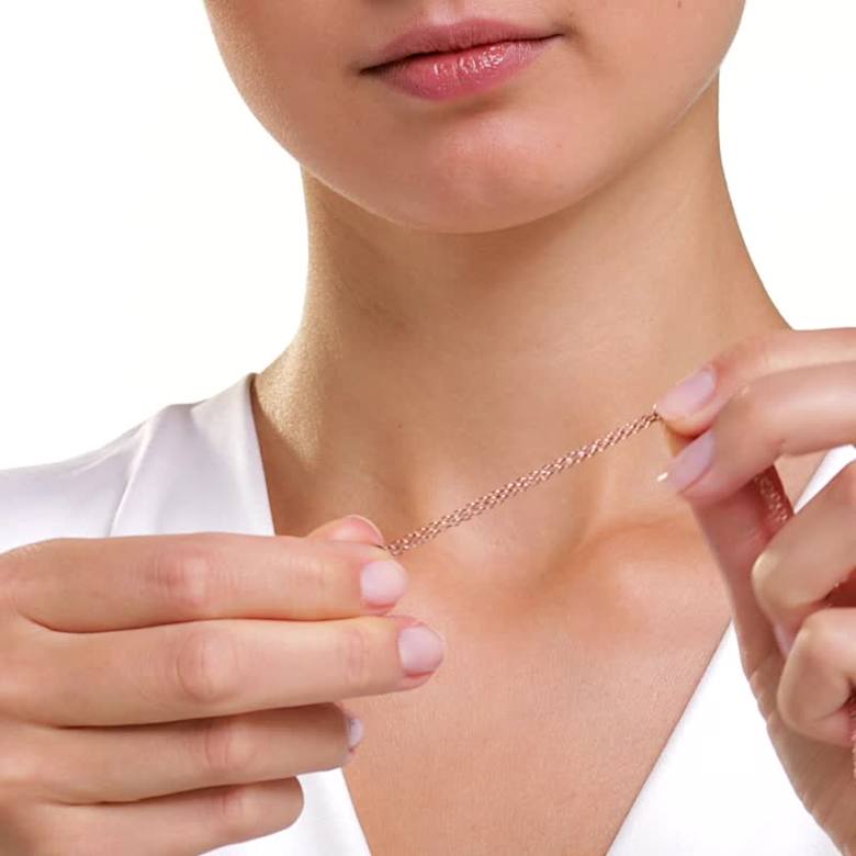 Hyperbola Y字型ネックレス, インフィニティ, ホワイト, ローズ