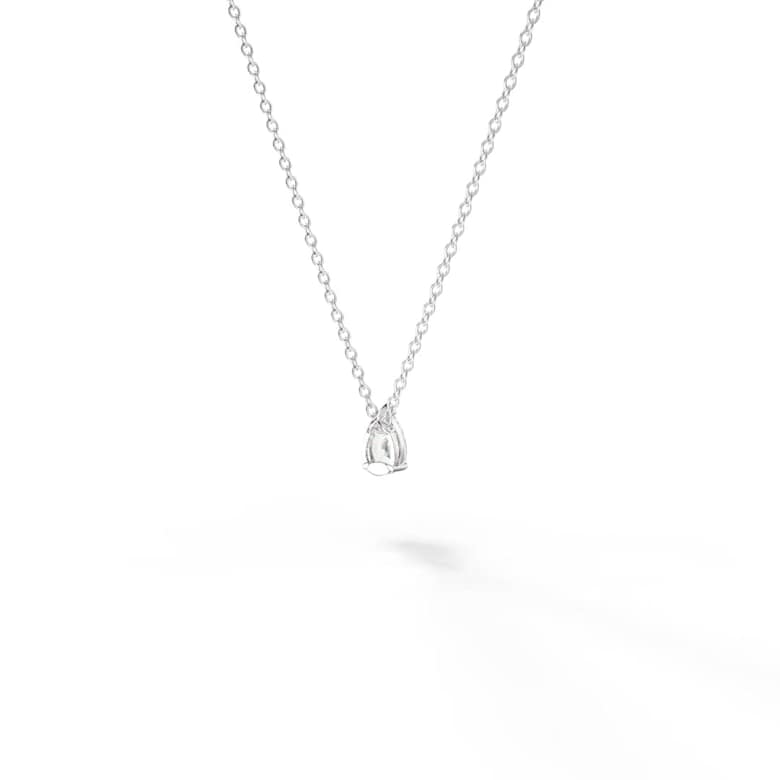Stilla Attract necklace, White, Rhodium plated | Swarovski