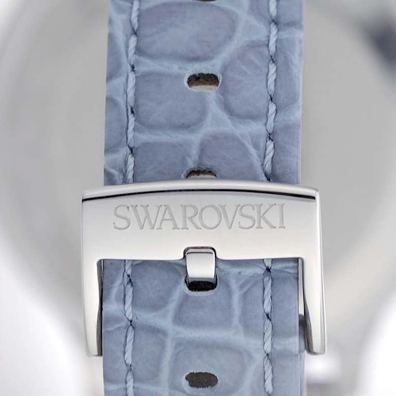 Octea lux chrono watch, Swiss Made, Leather strap, Blue, Stainless