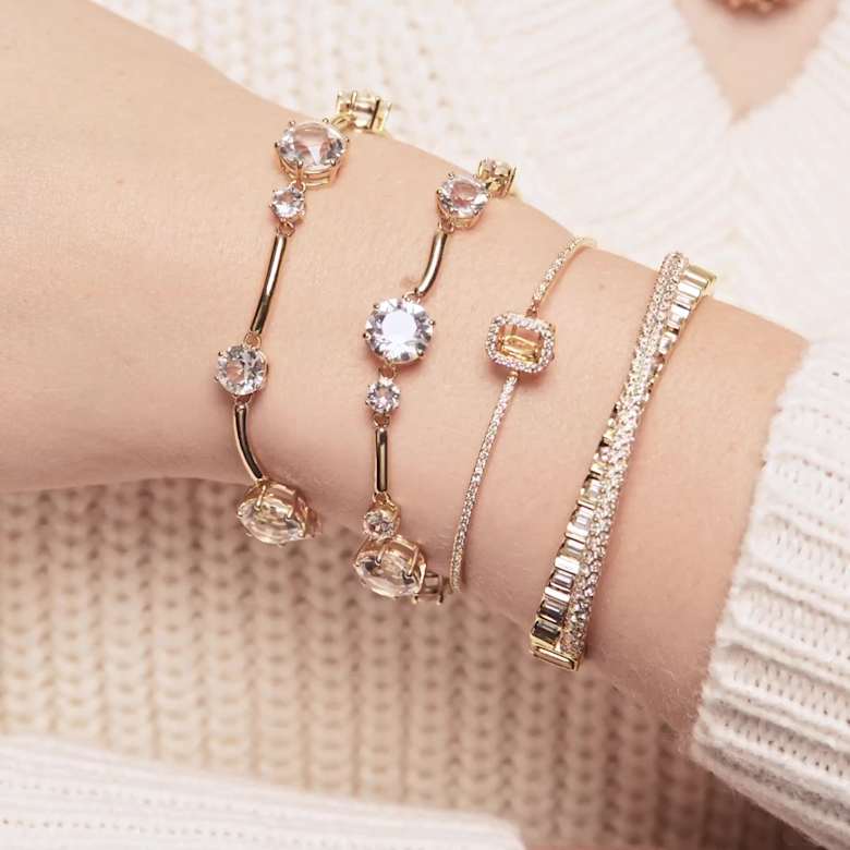 Constella リング, セット(2)、ラウンドカット, ホワイト, ゴールド