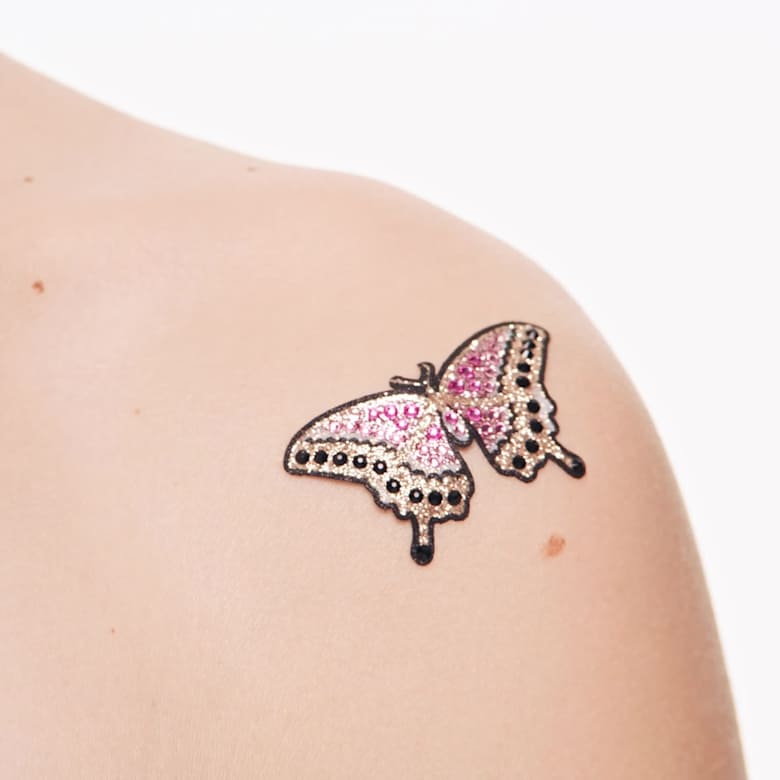 Body jewel, Set (2), Butterfly, Multicolored | Swarovski