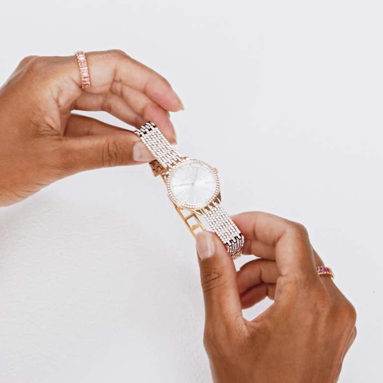 スワロフスキー 5656911 腕時計 1年保証 シルバー ローズゴールド Crystalline wonder watch, Swiss Made, Metal bracelet, Rose gold