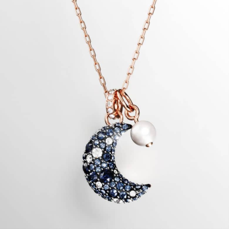 Sublima ペンダント, クリスタル・パール, 月, マルチカラー, 18K
