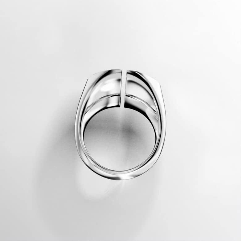 Lucent cocktail ring, Gray, Rhodium plated | Swarovski