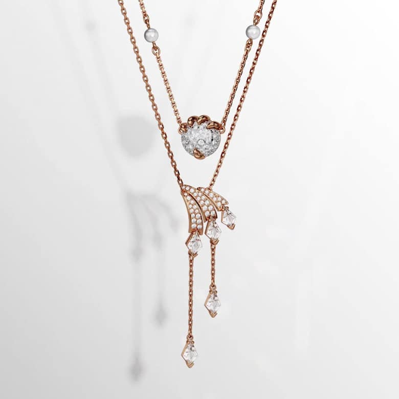 Dragon & Phoenix necklace, Set (2), Crystal pearl, Dragon's claw