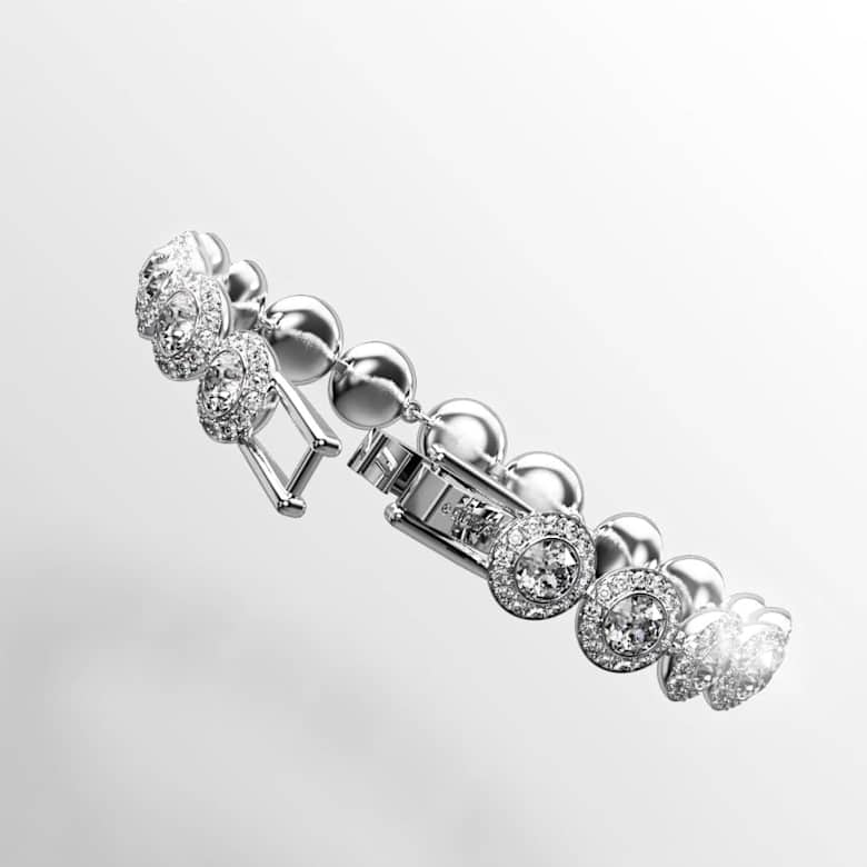 Una Angelic bracelet, Round cut, White, Rhodium plated | Swarovski
