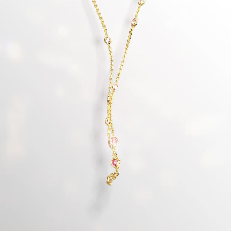 Imber strandage, Octagon cut, Long, Pink, Gold-tone plated | Swarovski