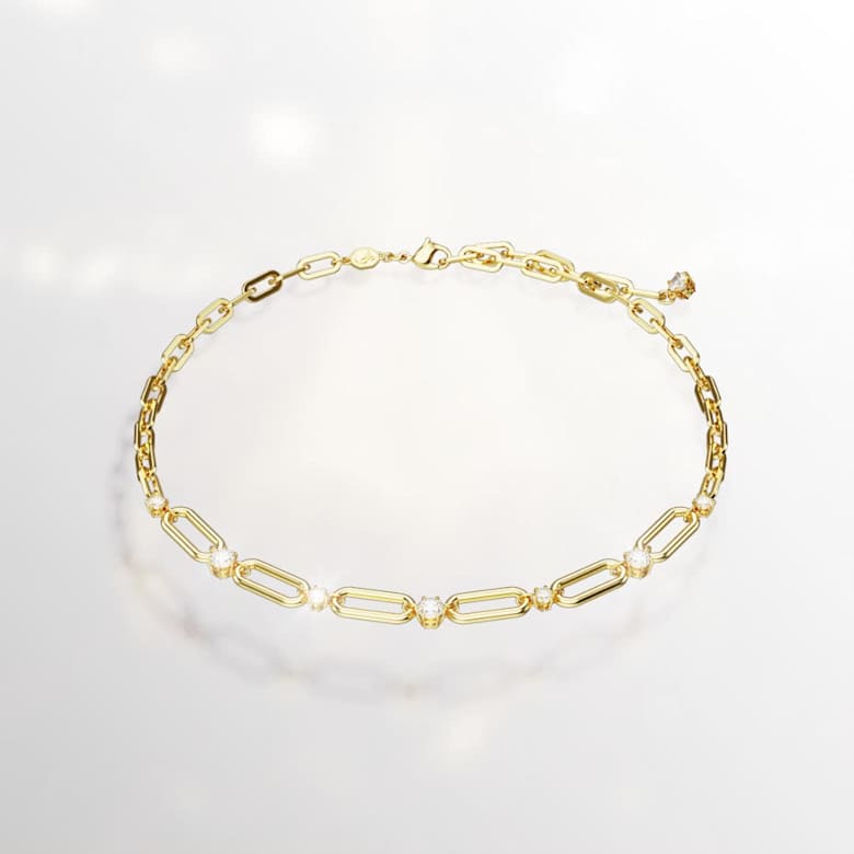 スワロフスキーConstella ネックレス ホワイト, 18Kゴールド Constella necklace, White, 18K gold finish | Swarovski