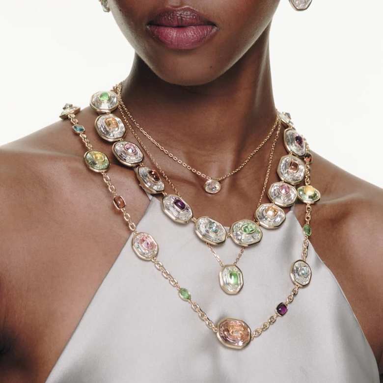 Constella bracelet, White, Gold-tone plated | Swarovski