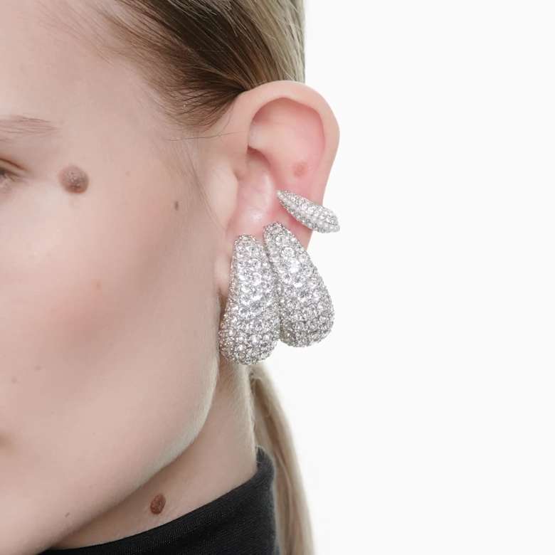 Sublima バングル, スノーパヴェ, ホワイト, ロジウム・プレーティング