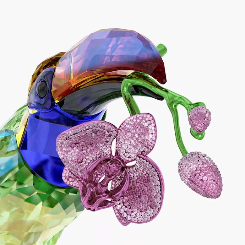 Idyllia Toucan and Dragon Fruit Totem Limited Edition | Swarovski