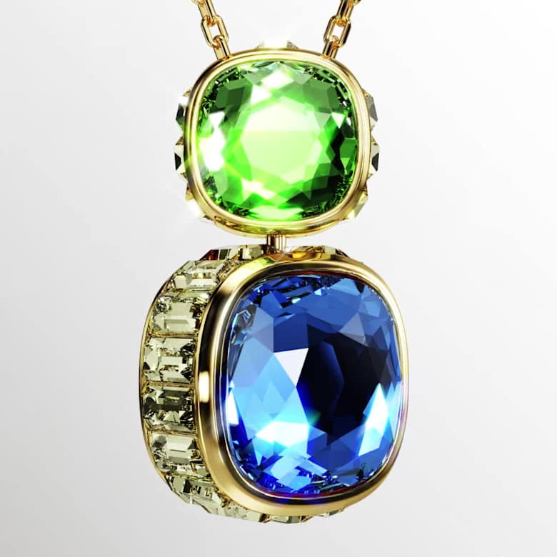 Chroma pendant, Cushion cut, Multicolored, 18K gold finish  display picture 1