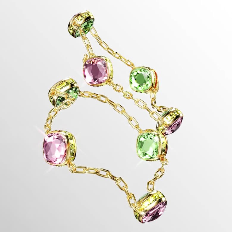Chroma strandage, Octagon cut, Multicolored, 18K gold finish
