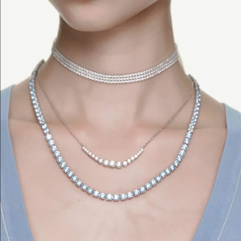 Matrix リング, バゲット・カット, ホワイト, シルバー系仕上げ