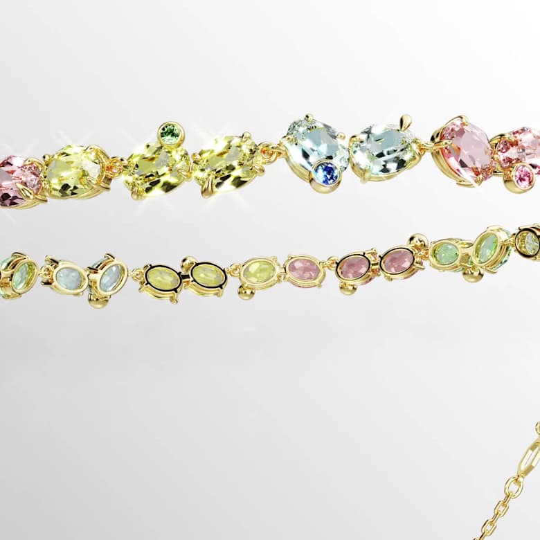 Gema ネックレス, ミックスカット, マルチカラー, 18Kゴールド