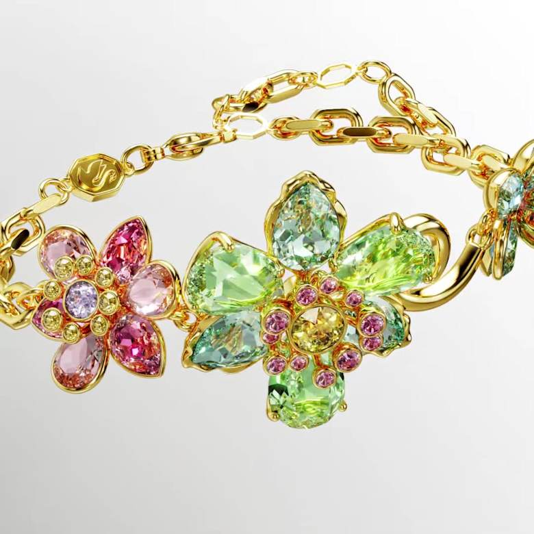 Idyllia ブレスレット, ミックスカット, フラワー, マルチカラー, 18K