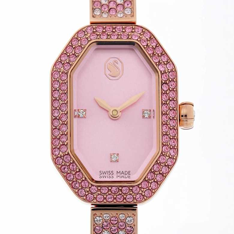 Dextera bangle watch, Swiss Made, Metal bracelet, Pink, Rose gold