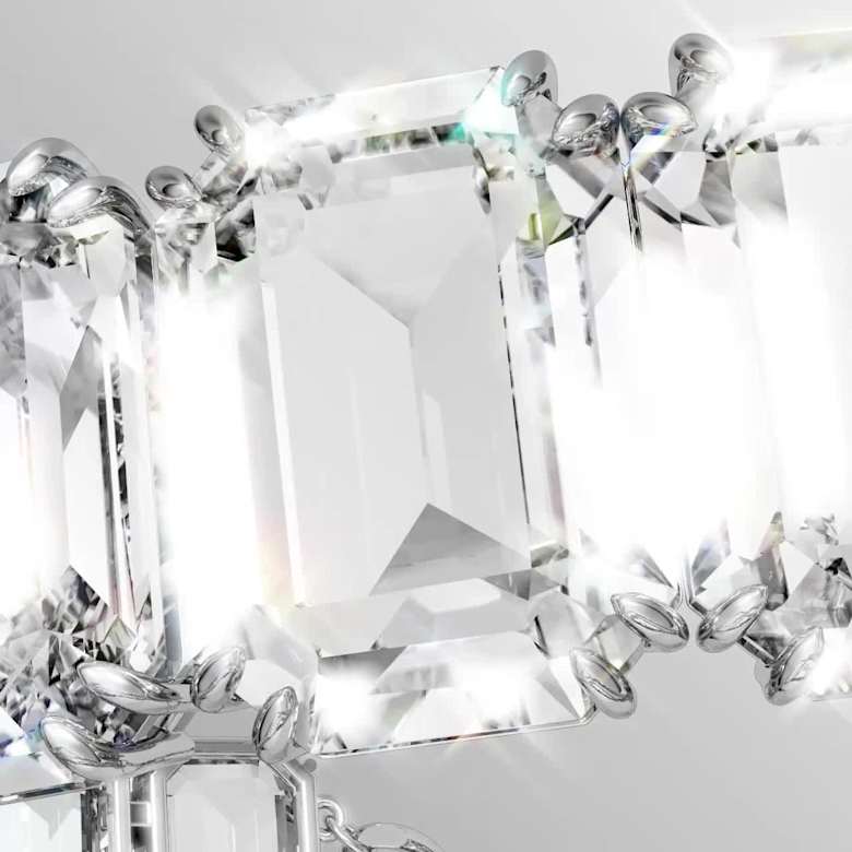 Millenia layered necklace, Mixed cuts, White, Rhodium plated 