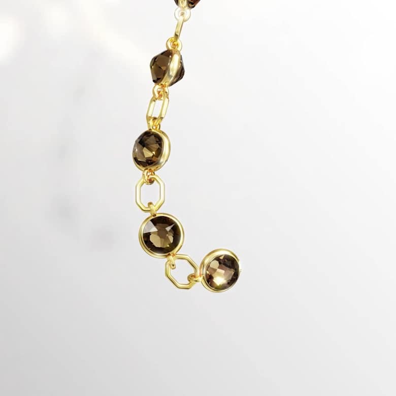 Millenia necklace, Octagon cut, Caramel, Gold-tone plated | Swarovski