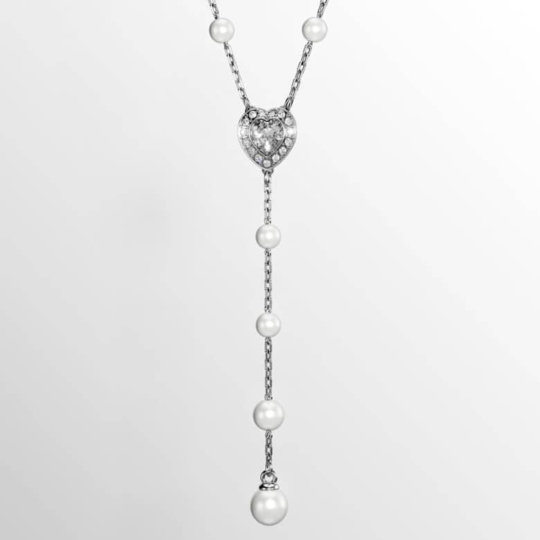 Ariana Grande x Swarovski Y necklace, Mixed cuts, Crystal pearl