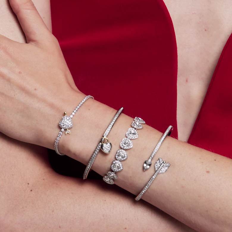 Colier Ariana Grande x Swarovski, Tăieturi mixte, Inimă, Alb