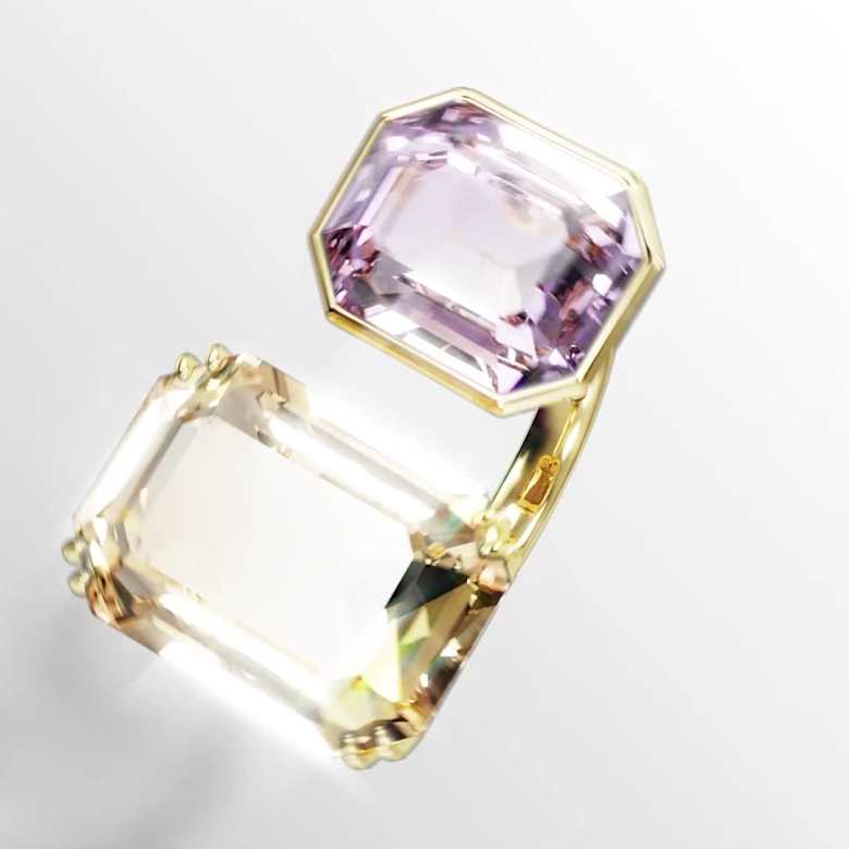 Millenia オープンリング, オクタゴンカット, マルチカラー, 18K