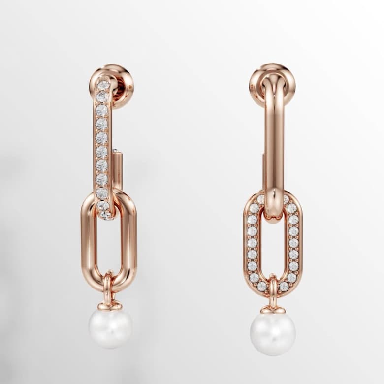 Constella ドロップピアス, クリスタル・パール, ラウンドカット