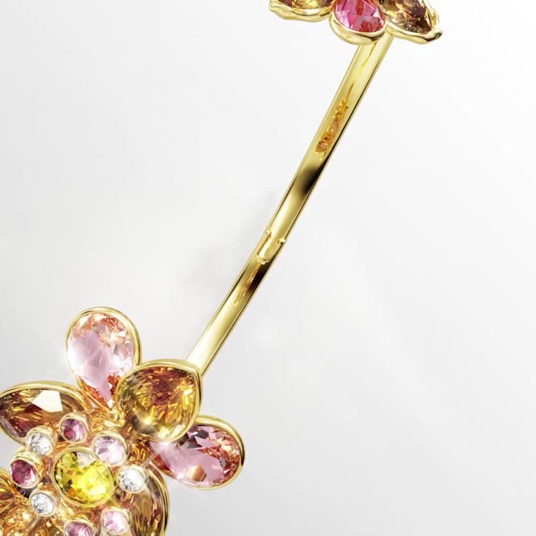 Bracciale placcato oro rosa 18 carati con pietra verde, taglia