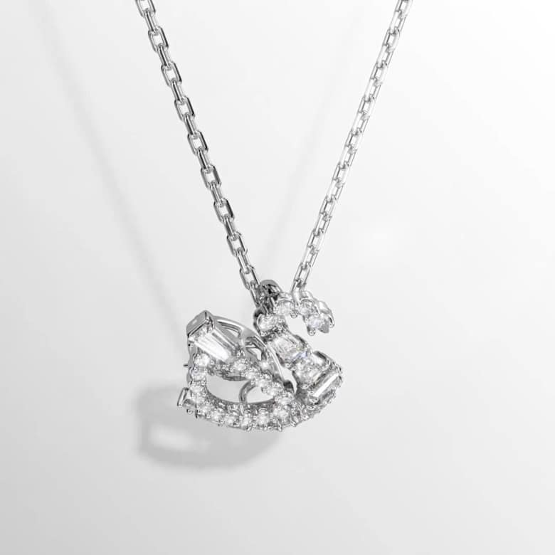 Swan pendant, Mixed cuts, Swan, White | Swarovski