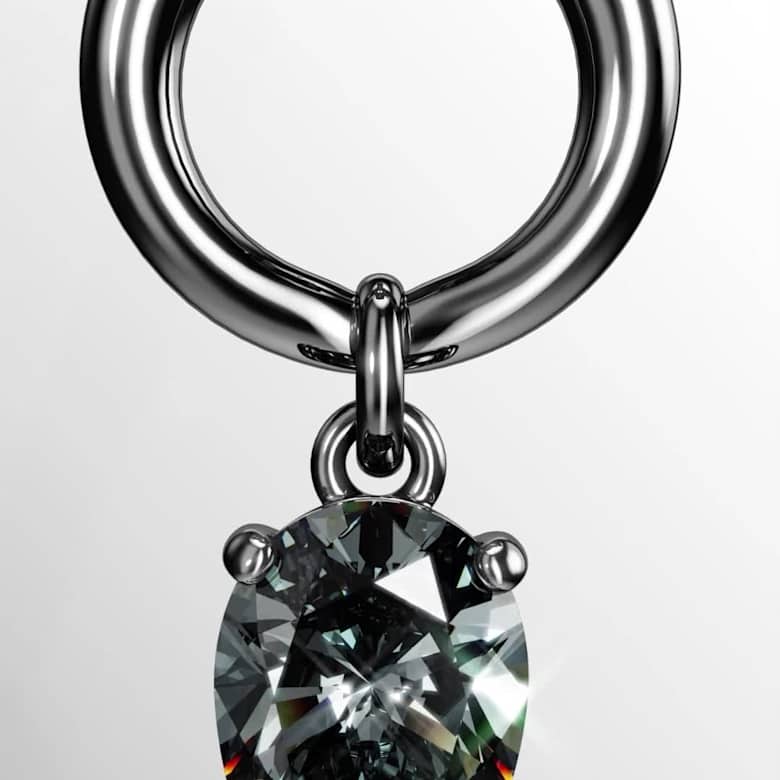 Mesmera pendant, Mixed cuts, Gray, Ruthenium plated | Swarovski