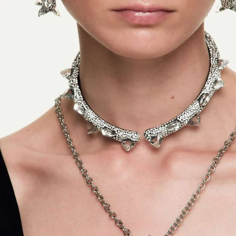 Sublima pendant, Mixed cuts, White, Ruthenium plated | Swarovski
