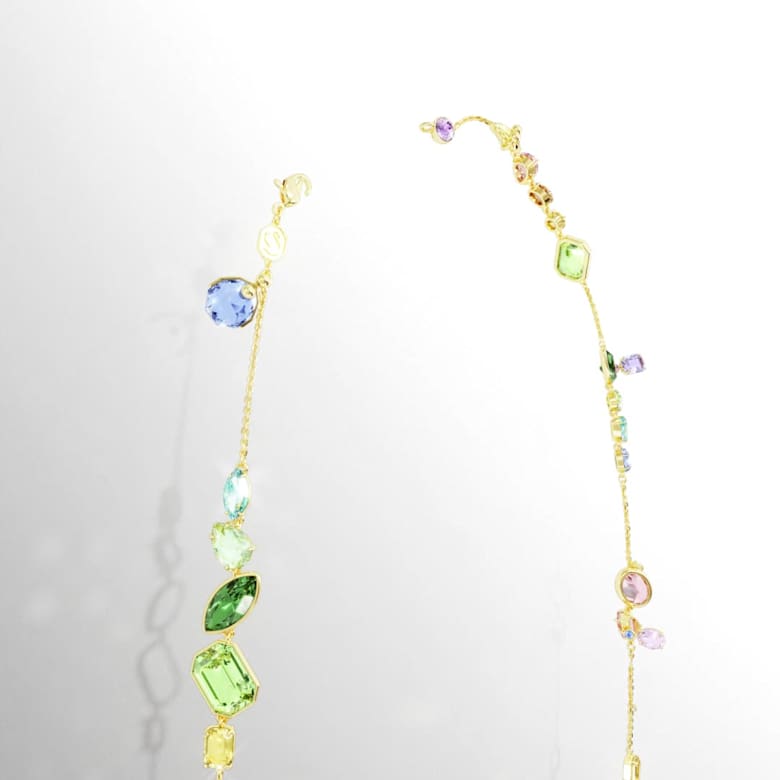 Gema ネックレス, ミックスカット, マルチカラー, ゴールドトーン