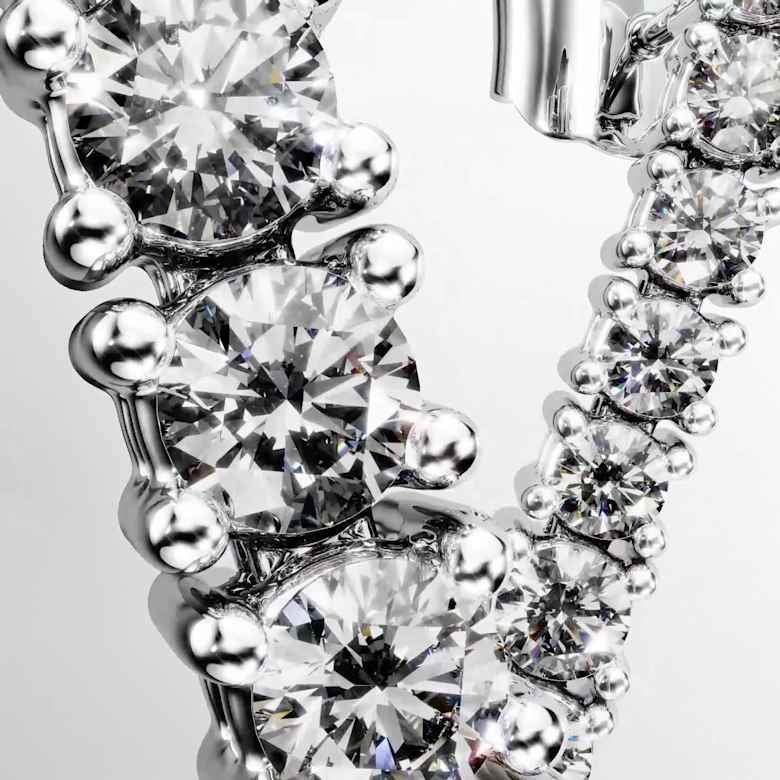 Orecchini pendenti/goccia diamanti taglio tondo creati in laboratorio 2