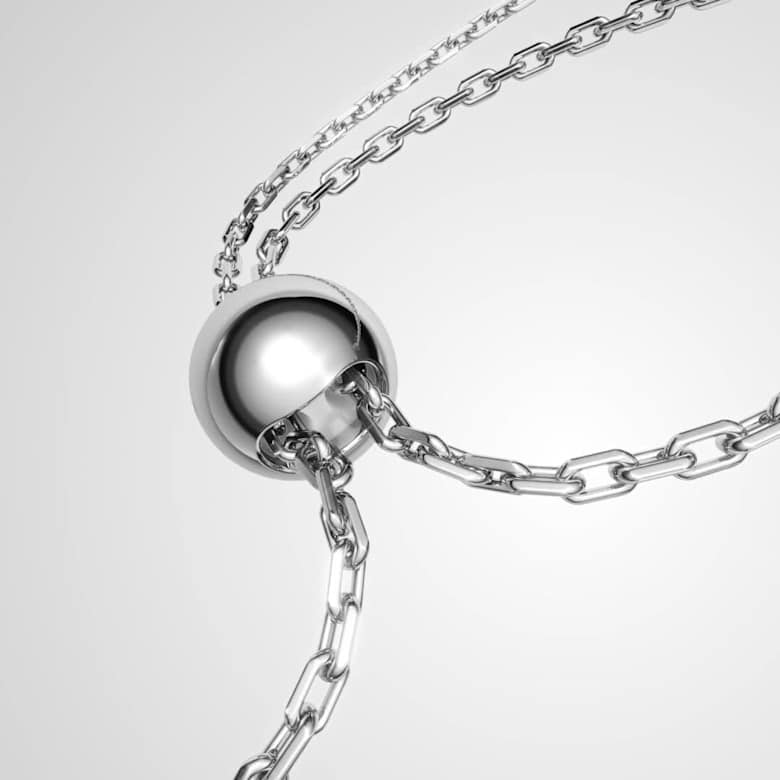 Colier Matrix, Tăietură rotundă, Alb, Placat cu rodiu | Swarovski
