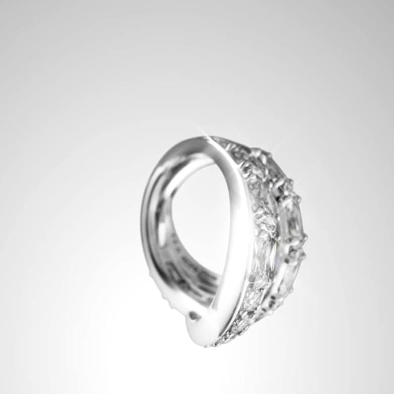 Vienna ring, Mixed cuts, Swan, White, Rhodium plated | Swarovski