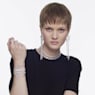 Emily Tennis bileklik, Yuvarlak kesim, Beyaz, Rodyum kaplama - Swarovski, 1808960
