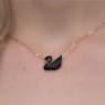 Swan pendant, Swan, Black, Rose gold-tone plated - Swarovski, 5204134