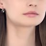 Bella V drop earrings, Round cut, Gray, Rose gold-tone plated - Swarovski, 5299317