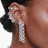 Attract stud earrings, Round cut, White, Rhodium plated - Swarovski, 5408436