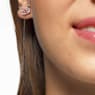Dazzling Swan drop earrings, Swan, Pink, Rose gold-tone plated - Swarovski, 5469990